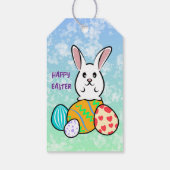 Osterhase auf Ostereiern Geschenkanhänger (Rückseite)