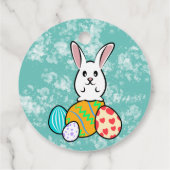 Osterhase auf Ostereiern Geschenkanhänger (Rückseite)