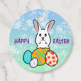 Osterhase auf Ostereiern Geschenkanhänger