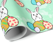 Osterhase auf Ostereiern Geschenkpapier (Rolleneckpunkt)