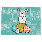 Osterhase auf Ostereiern Große Geschenktüte (Rückseite)