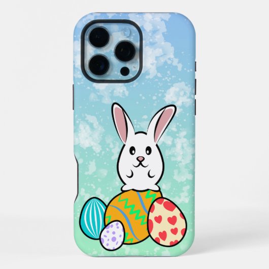 Osterhase auf Ostereiern iPhone Hülle (Rückseite)