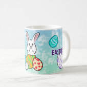 Osterhase auf Ostereiern Kaffeetasse (VorderseiteRechts)