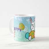 Osterhase auf Ostereiern Kaffeetasse (Vorderseite Links)