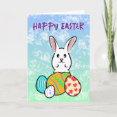 Osterhase auf Ostereiern Karte (Vorderseite)
