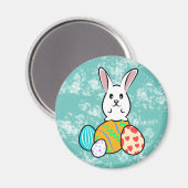 Osterhase auf Ostereiern Magnet (Vorderseite/Rückseite)