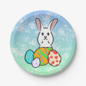 Osterhase auf Ostereiern Pappteller (Vorderseite)