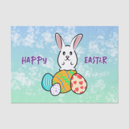 Osterhase auf Ostereiern Seidenpapier