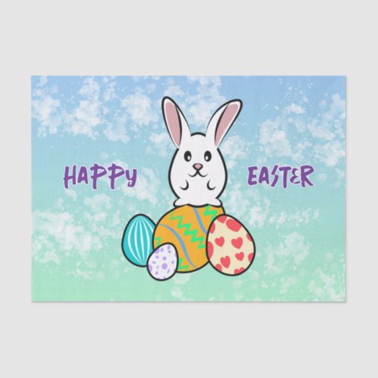 Osterhase auf Ostereiern Seidenpapier (Vorderseite)