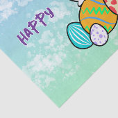 Osterhase auf Ostereiern Seidenpapier (Ausschnitt)