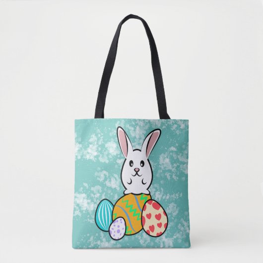 Osterhase auf Ostereiern Tasche (Vorderseite)