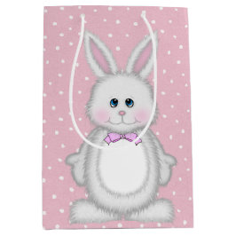 Osterhase auf Polka-Punkten Mittlere Geschenktüte