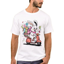 Osterhase auf Scooter-Tshirt