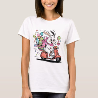 Osterhase auf Scooter-Tshirt T-Shirt
