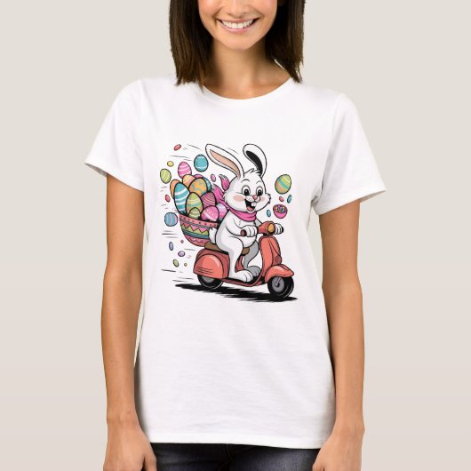 Osterhase auf Scooter-Tshirt T-Shirt (Vorderseite)