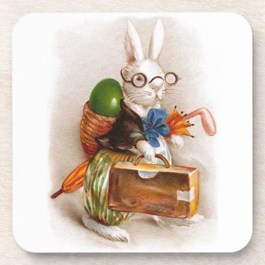 Osterhase auf Tour Untersetzer (Vorderseite)
