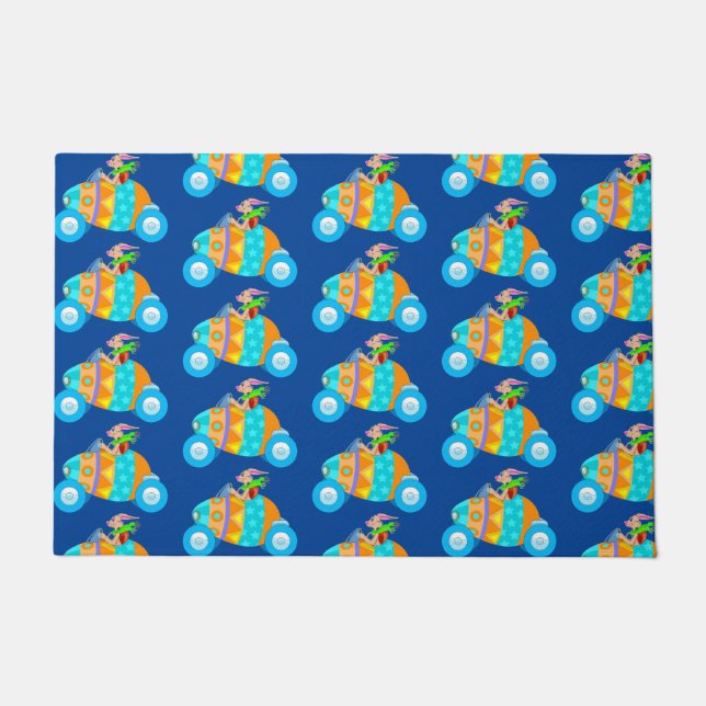 Osterhase auf Urlaub Fußmatte (Vorderseite)