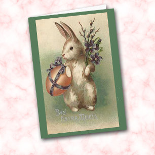 Osterhase auf Vintage-Karte Feiertagskarte
