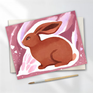 Osterhase aus Schokolade   Süße Pastell-Wasserfarb Feiertagspostkarte