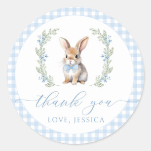 Osterhase Baby Junge Danke rund Aufkleber