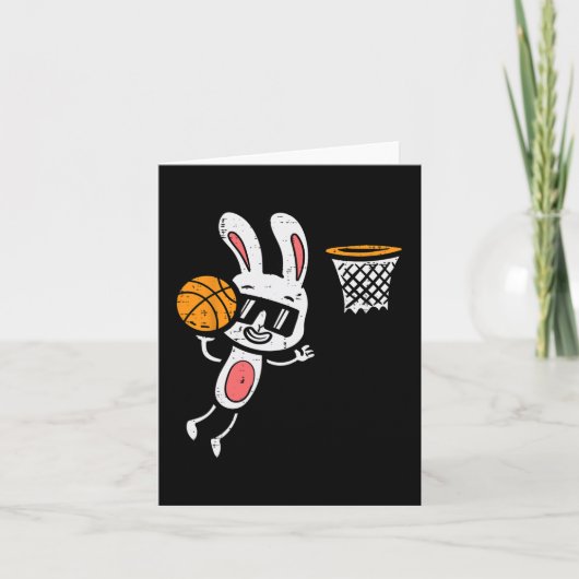 Osterhase Basketball Dunk Sportboote Kinder Todd Karte (Vorderseite)