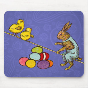Osterhase bebrütet Eier Illustration Mousepad