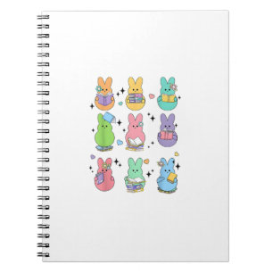 Osterhase beim Lesen von Büchern Ostern Bibliothek Notizblock