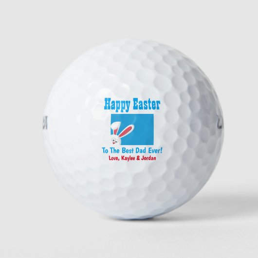 Osterhase Bester Vater Niedliches Blau Golfball (Vorderseite)