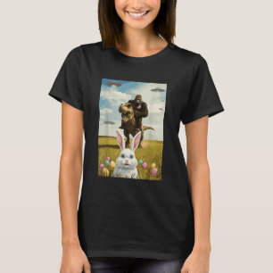 Osterhase Bigfoot Dino UFO Selfie Lustig Sasquat T-Shirt