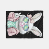 Osterhase bläst Blase Froher Osterhase Coq Fleecedecke (Vorderseite (Horizontal))
