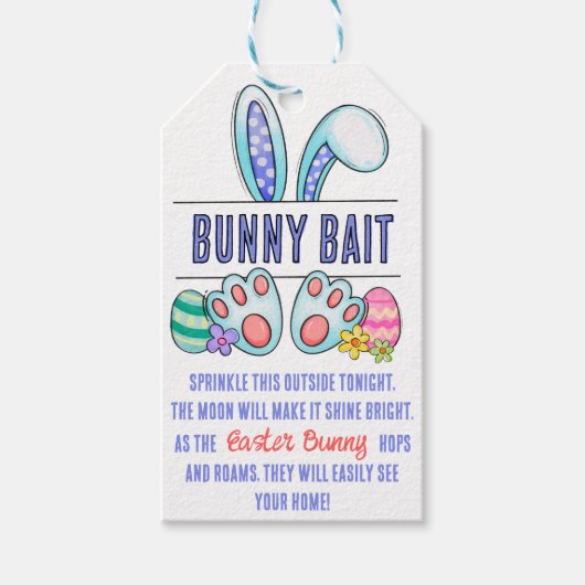 Osterhase Blau Geschenkanhänger (Vorderseite)