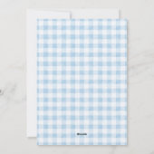Osterhase Blau Gingham Foto Feiertagskarte (Rückseite)