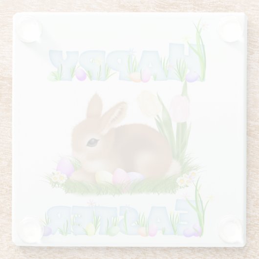 Osterhase (blau) glasuntersetzer (Rückseite)