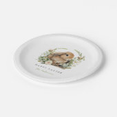 Osterhase-Blumen-Papierplatten Pappteller (Schrägansicht)