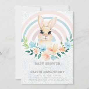 Osterhase Boho Regenbogen Junge Babyparty-Einladun Einladung