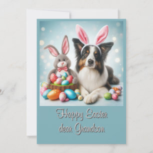 Osterhase Border Collie Frohe Ostern Enkel  Feiertagskarte