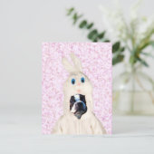 Osterhase Boston Terrier Postkarte (Stehend Vorderseite)
