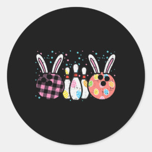 Osterhase Bowling Niedlicher Frühling Sport Girls Runder Aufkleber