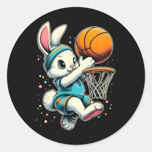 Osterhase Bunny Bysketbyll Funny Bunny Plover Gros Runder Aufkleber