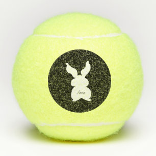 Osterhase Bunny schwarz weiß Tennisball Tennisbälle