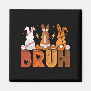 Osterhase Bysketbyll Bysebyll Fußbyll Sport Retro Magnet