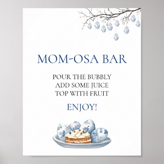 Osterhase Chinoiserie Baby Dusche Mama osa Bar Poster (Vorne)