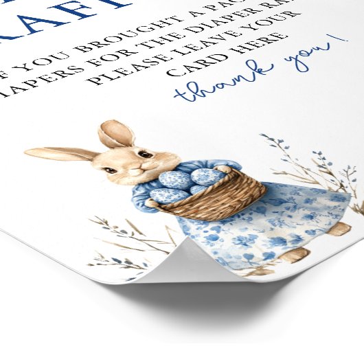 Osterhase Chinoiserie Babydusche Windeln Windeln R Poster (Ecke)