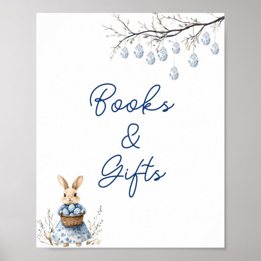 Osterhase Chinoiserie Kinderdusche Bücher & Gesche Poster (Vorne)