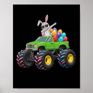 Osterhase Dabbing Monstertruck Ostereier Hase Poster