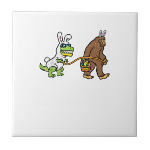 Osterhase Dino Bigfoot Sasquatch Trex Männer Junge Fliese