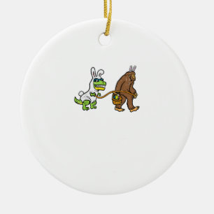 Osterhase Dino Bigfoot Sasquatch Trex Männer Junge Keramik Ornament