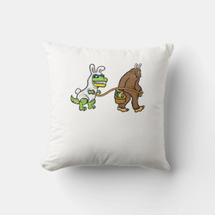 Osterhase Dino Bigfoot Sasquatch Trex Männer Junge Kissen