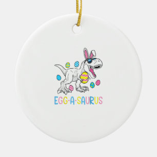 Osterhase Dinosaurier Ei A Saurus TRex Kinder Jung Keramik Ornament