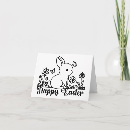 Osterhase Doodle Feiertagskarte (Vorderseite)